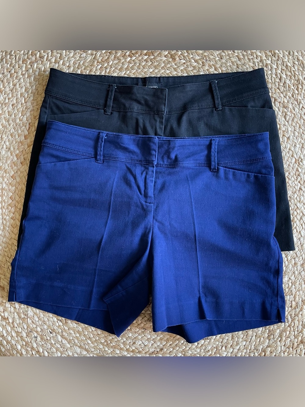 2-Piece Bundle: Women's Size 8 Tailored Shorts - The Limited - Black & Blue